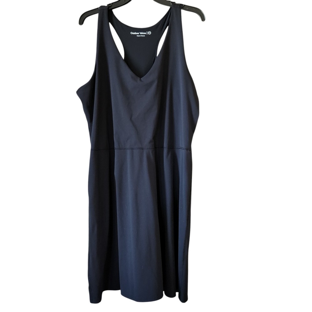 Outdoor Voices The Volley Racerback Dress XXXL Black Build in Shorts Athleisure